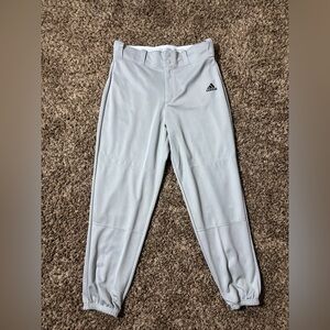 adidas Light Gray Athletic Baseball Pants with Logo